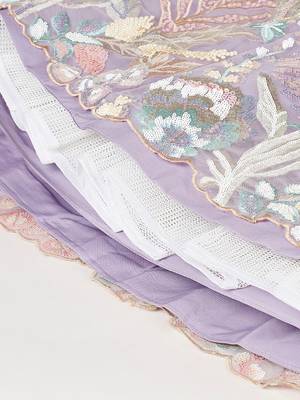  lavender sequins soft net lehenga set choli with dupatta 6