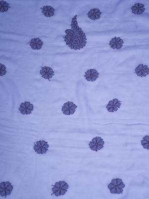 hand embroidered purple georgette lucknowi chikankari unstitched suit piece  4