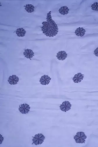 hand embroidered purple georgette lucknowi chikankari unstitched suit piece 