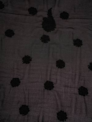 hand embroidered black georgette lucknowi chikankari unstitched suit piece  4