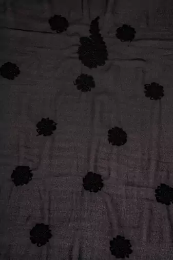 hand embroidered black georgette lucknowi chikankari unstitched suit piece 