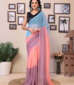 Sky Srusti Ready To Wear Georgette Padding Print work Saree with Blouse