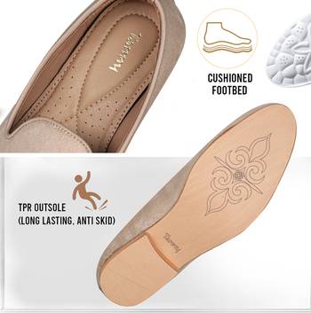Tanny shoes men's fabric material zari embroidery gold slip on jutti 5