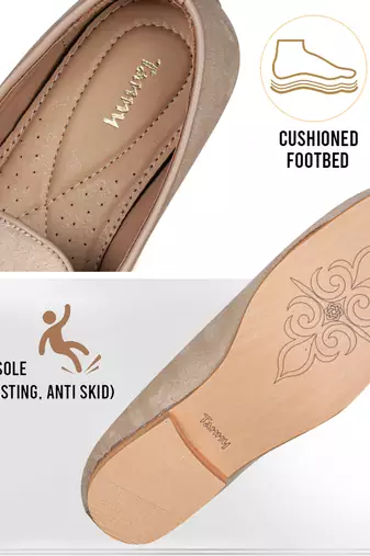Tanny shoes men's fabric material zari embroidery gold slip on jutti