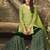 Light green georgette semi stitched salwar suit with dupatta
