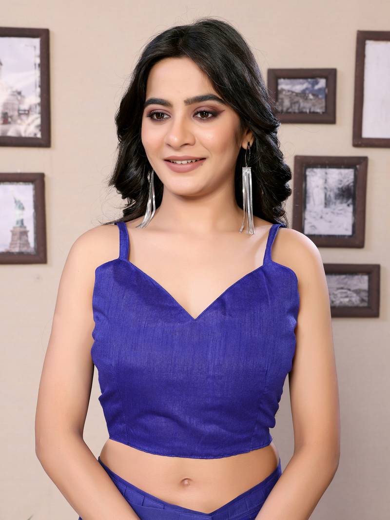 Ready To Wear Blue Fancy Georgette Saree With All Over Printed Saree With Blouse