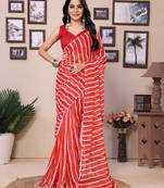 Ready To Wear Rose Fancy Georgette Saree With All Over Printed Saree With Blouse