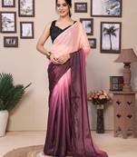 Ready To Wear Baby Pink Fancy Chiffon Saree With Blouse