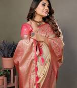 Red Flowy Viscose Silk Saree