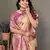 Pink Flowy Viscose Silk Saree