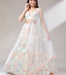 multicolor wedding lehenga set choli with dupatta for women