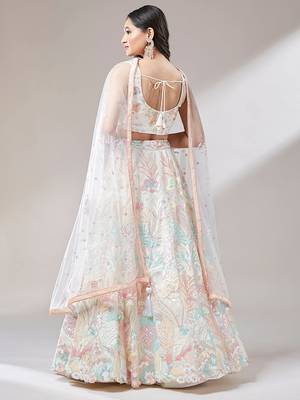 multicolor wedding lehenga set choli with dupatta for women 4