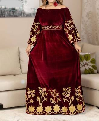 Maroon Partywear Kaftan for Women 3