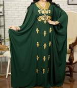 Sale Green Georgette Kaftan Handcrafted Aari Embroidered Work Stitched Party Wear Wedding Dresses