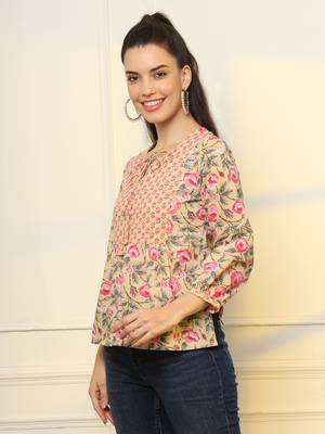  cotton yellow floral tie up top 2