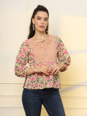  cotton yellow floral tie up top 5