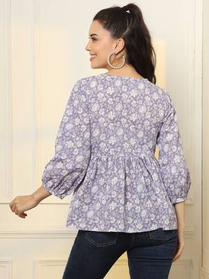  cotton purple peplum style top 3