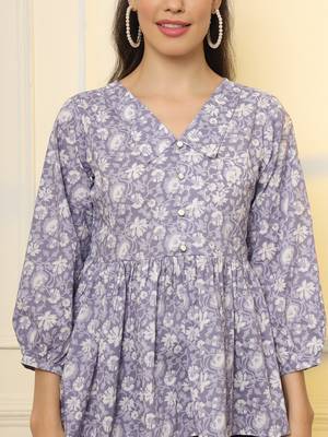  cotton purple peplum style top 4