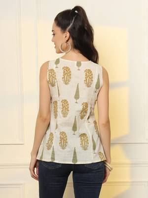  mustard cotton sleeveless boxy top 3