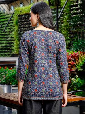  blue cotton ethnic motifs regular top 3