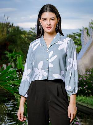  green cotton linen bishopsleeveshirt style top 1