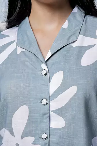  green cotton linen bishopsleeveshirt style top