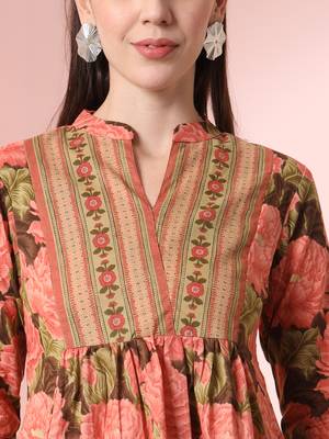  peach pure cotton gathered or pleated top 4