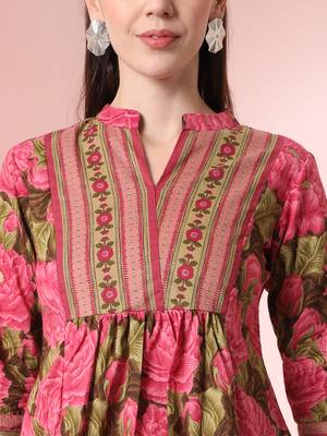  pink pure cotton gathered or pleated top 4