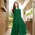 Green hand embroidery art silk anarkali kurta & pants set