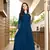 Blue hand embroidery art silk anarkali kurta &