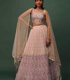 marvelous beige digital printed georgette lehenga set choli with dupatta