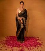 Black organza saree