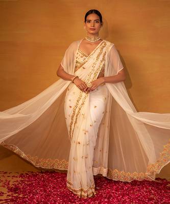 Off white net saree 1