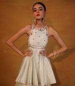 Mint green embellished kurta set