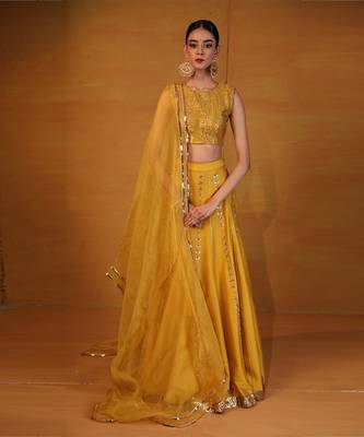 Mustard Embellished Lehenga Set 1