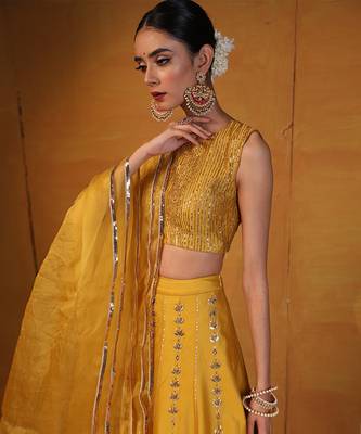 Mustard Embellished Lehenga Set 2