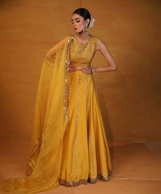 Mustard Embellished Lehenga Set 3