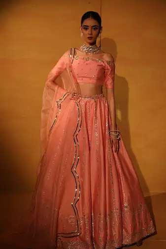 Blush Pink Embroiderd Lehenga Set.