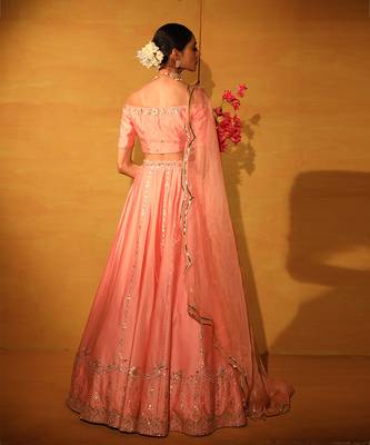 Blush Pink Embroiderd Lehenga Set. 3