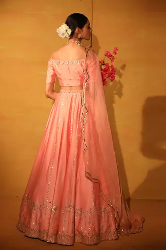 Blush Pink Embroiderd Lehenga Set.
