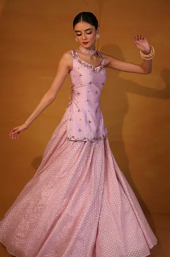 Pastel Lavender Embellished Lehenga Set