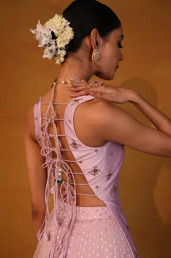Pastel Lavender Embellished Lehenga Set