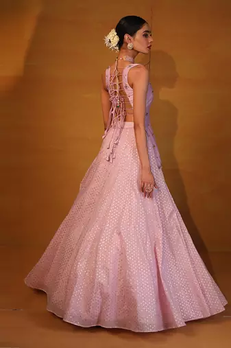 Pastel Lavender Embellished Lehenga Set