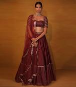 Burnt Henna Embellished Lehenga Set