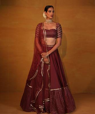 Burnt Henna Embellished Lehenga Set 2