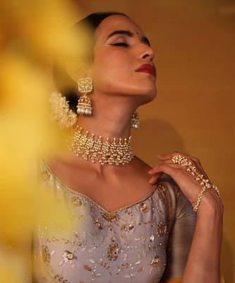 Medium Grey Embellished Lehenga Set. 4