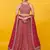  red sequins georgette lehenga set choli with dupatta