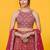  red sequins georgette lehenga set choli with dupatta