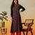 Hand embroidered black cotton lucknowi chikankari straight kurta