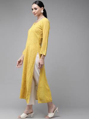 hand embroidered mehendi green georgette lucknowi chikankari straight kurta  3